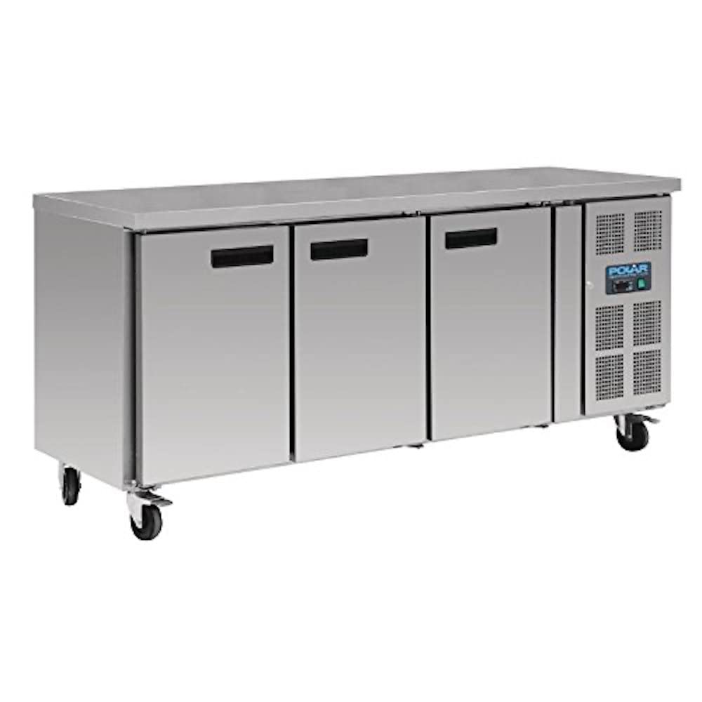 Polar Refrigeration U-Series 750W Triple Door Counter Freezer 417 Litre, Stainless Steel, -20°C to -10°C, 860(H) x1795(W) x700(D) mm, Energy Rating D, 3 Shelves, Usable Capacity: 358 Ltr, R290 | G600
