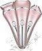 Hatteker Electric Shaver for Women Lady Epilator Electric Razors Kit Hair Remover for Face Chin Arm Leg Armpit Bikini Trimmer Painless Waterproof USB Rechargeable Dry Wet with Detachable Head 3 in 1