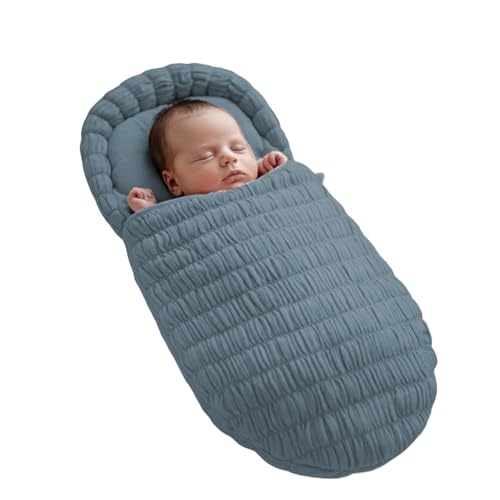 Image of StarAndDaisy Baby Sleeping Bag for Newborn Boy & Girl /Baby Bedding Set for New Born /Premium Cotton and Comfortable for 0-12 Months /Foldable & Washable Cotton Design -Blue