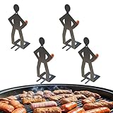 natalieenati 4 PCS Funny BBQ Stand Man Hot Dog Holder-Reusable Stainless Steel Hotdog and Sausage Stand-Portable Hot Dog Roaster-Barbecue Grill Accessories-Ideal For Camping And Party Gifts