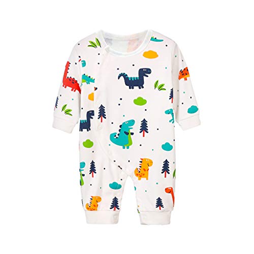 WOCACHI Unisex Baby Pajamas, Newborn Infant Baby Girls Boy Dinosaur Print Romper Jumpsuit Playsuit Clothes Tiger Giraffe Lion Deer Leopard Monkey Elephant Bear Ox Sheep Dog Cat Rabbit Frog Duck