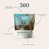 360 Pet Nutrition Freeze-Dried Raw Chicken Liver Dog Treats – Single Ingredient, High Protein, Grain-Free, All-Natural Training Snacks, Made in USA, 4 oz