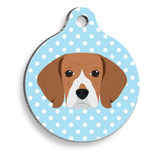 BEAGLE Personalized Dog Tag - Custom Name Tag - ID Tag for Dog & Cat - Customized Pet Tags - Dog Name Tag - Cat Name Tag - Engraved Dog Tag (Blue)