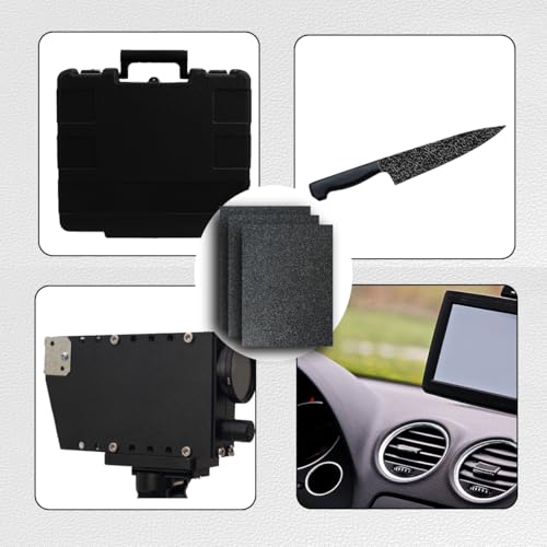 Image of Pack of 2 ABS Plastic Sheet, Black Plastic Sheet 8 inch x 12 inch x 1 /8 inch Thick (3mm) Rigid Moldable Panel with Different Surfaces Moldable Plastic Panel for Handicrafts DIY Projects