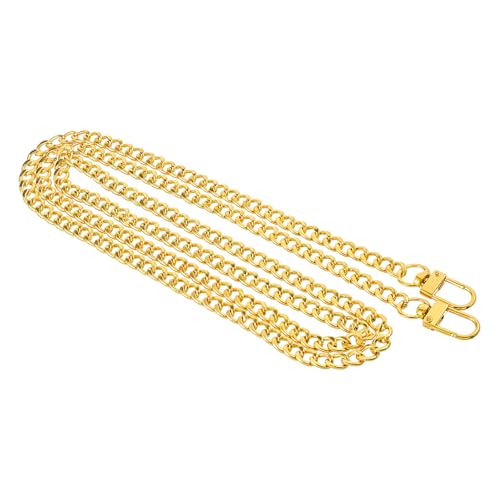 Styquenzer Bolsa dourada com alça de corrente de 118 cm, corrente de ouro, alça transversal plana de metal com fivelas de metal para bolsa de ombro, suprimentos para fabricação de bolsas de ombro