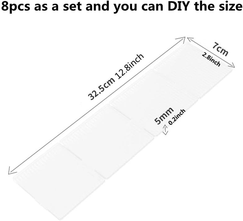 Miniatura 5 de Organizador de cajones de plástico para bricolaje, 8 unidades, divisores de cajones ajustables para el hogar, calcetines, ropa interior, suministros