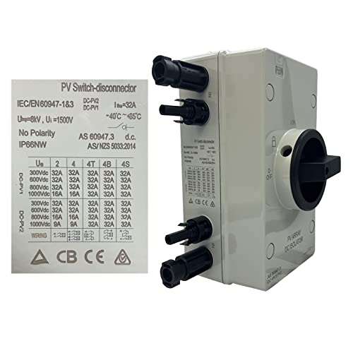 KarlKers PV Solar Disconnect Switch Isolator, IP66 Waterproof Solar