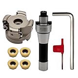 Aspaton Rotating Milling Face Mill Cutter for Rapid Machining of Material, R8-FMB22 Handle, Hard Alloy Cutter Body with Accessories