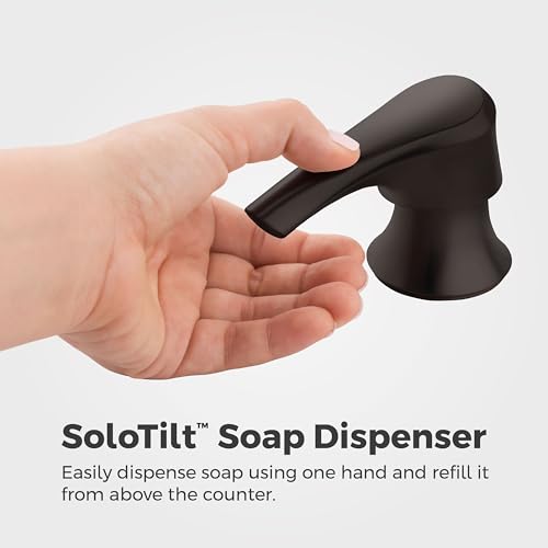 Pfister Raya Matte Black Culinary Kitchen Faucet with Pull Down Sprayer & Soap Dispenser, Kitchen Sink Faucet with Pull Out Spray Head, Home Décor, Kitchen Faucets w/Optional Deckplate, 1 to 4-Hole by Pfister - Used condition - Image 5