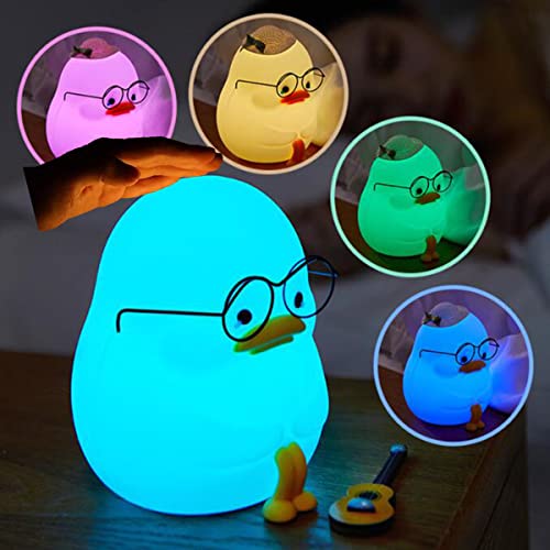 Lámpara de noche de silicona con forma de pato miniatura 3