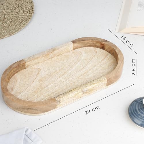 Image of The Earth Store Grey Drape Ceramic Jar with Wooden Tray | 650ml Each | Pickle Jar | Kitchen Storage Container Set for Pickle, Cookies, Sugar, Tea, Coffee - 2 Jars & 1 Tray Combo Set