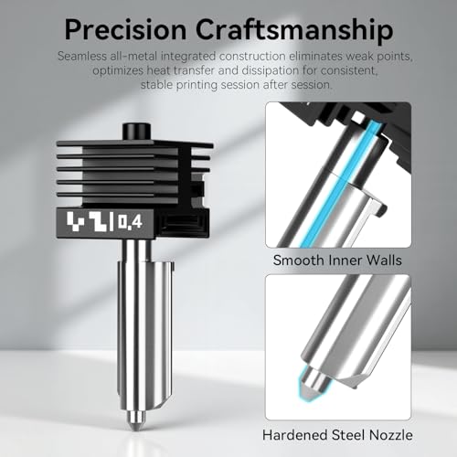 P2S High Speed Integriertes Quick Swap Hotend, 0.4mm Gehärtete Stahldüse High Temp Extruder Hot End Ersatz mit Silikonhülle Compatible with Bambu Lab P2S 3D Drucker