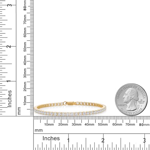 Gem Stone King 10K Yellow Gold Round Lab Grown Diamond Tennis Bracelet For Women | 2.75 Cttw | E-F Color | VS1-VS2 Clarity | Available in 6.5, 7, 7.5 Inches4