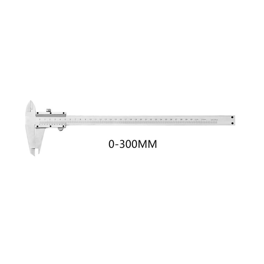 Calibrador de 0 a 300 mm, calibrador de precisión de acero rico en carbono, con alta precisión de medición para medir la profundidad, medición interior Medida exterior (0-300 mm)