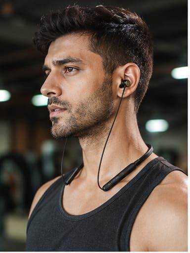 Image of Wireless Bluetooth Neckband Earphones, in-Ear Sports Headset with Deep Bass, Stereo Sound, Magnetic Earbuds, Noise Isolation, Hands-Free Calling