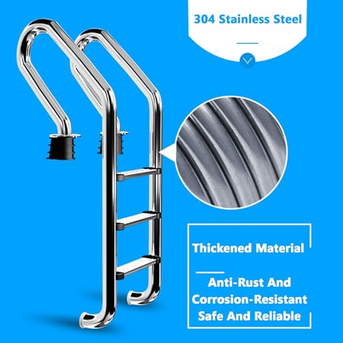 Escalera para piscina de acero inoxidable 2 peldaños miniatura 3