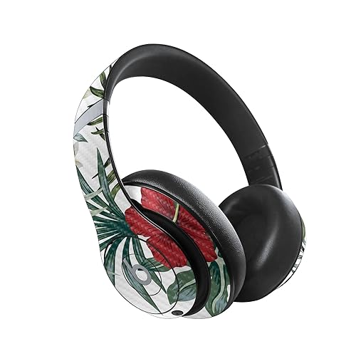 Image of MightySkins Carbon Fiber Skin Compatible with Beats Studio Pro - Tropical Hibiscus | Protective, Durable Textured Carbon Fiber Finish | Easy to Apply