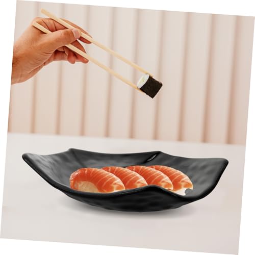 Plato para Sushi de Melamina Negro 9.06x7.48x1.97 in miniatura 3