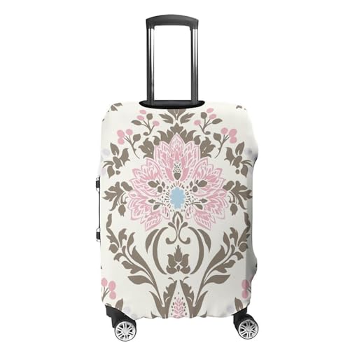 Peach And Brown Pattern Elastic Luggage Cover Suitcase Protector for 19-32 Inch Suitcases | Universal Stretchable Travel Bag Cover | Anti-Scratch, Washable with Zipper Closure M4