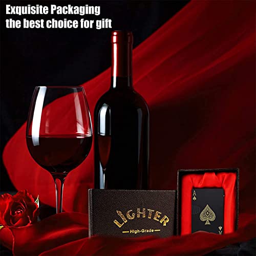 2023 New Jet Torch Butane Lighter, Windproof Refillable Lighter Playing Cards Cool Design, Exquisite Packaging For Festival, Birthday, Candle, Gift For Men (Black Glod) #TOP3