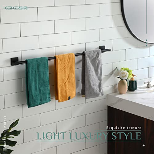 Image of KOKOSIRI 32'' Towel Rails Bathroom Towel Bars Matte Black 32 Inch Bath Towel Holder for Washroom Kitchen Wall Stainless Steel B4005BK-L32