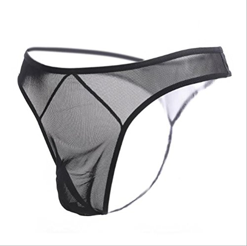 Mens Ice Silky Thongs Lingerie Breathable Briefs Mesh Underwear See-Through Hot Underpants Panties for Boyfriend Husband3