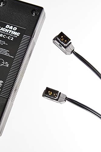 D&O Lighting Dual D-Tap Battery Charger, Li-Ion Gold Mount and V Mount Battery Charger for Broadcast Video Camera and Professional Camcorder Batteries, Compatible with Sony, Comer and More