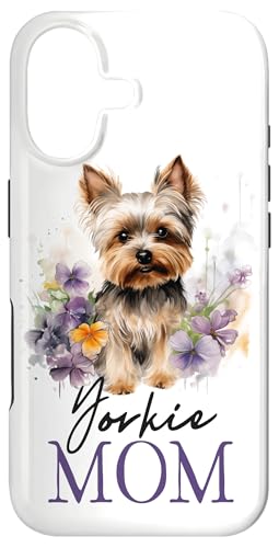 Yorkie Mom Cute Dog Vintage Flowers Yorkshire Terrier Mom Case for iPhone 17