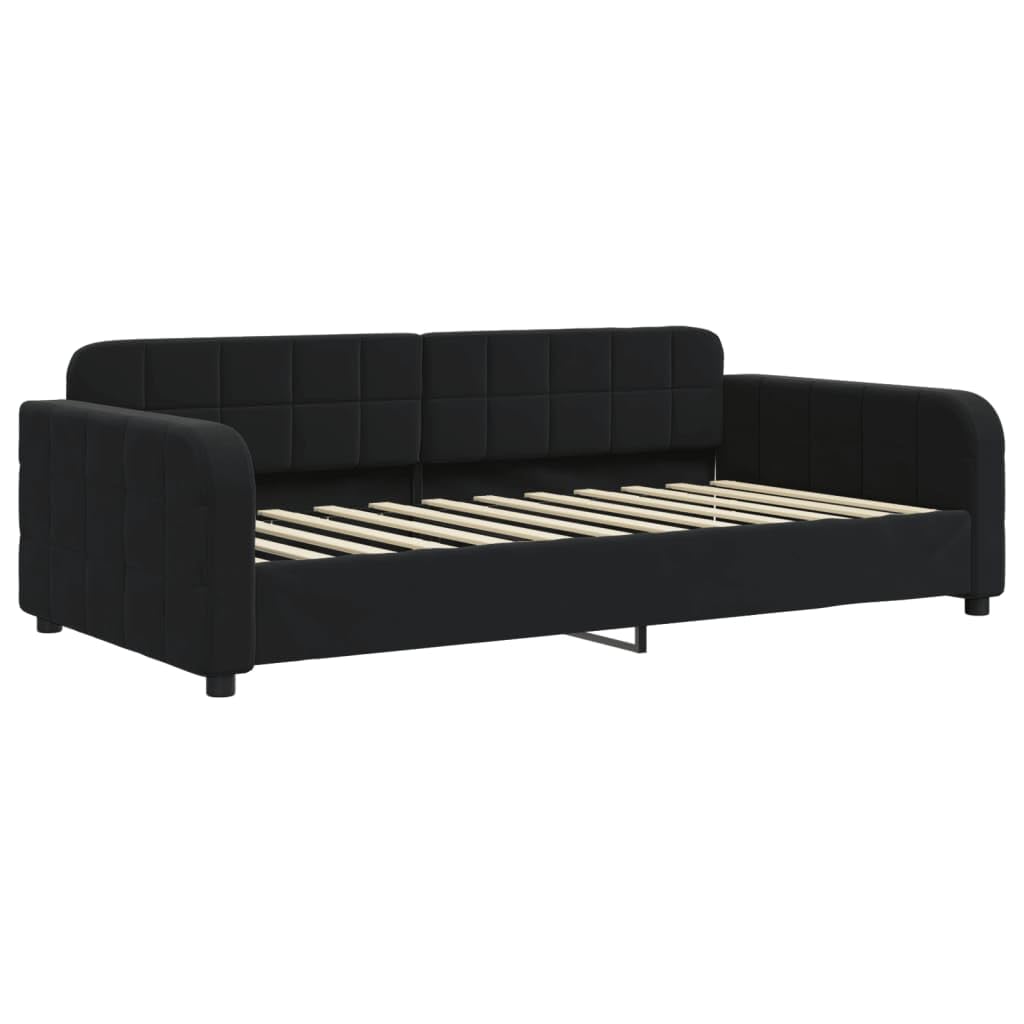 Velluto Trasformabile 2 in 1 Divano Letto Singolo Nero