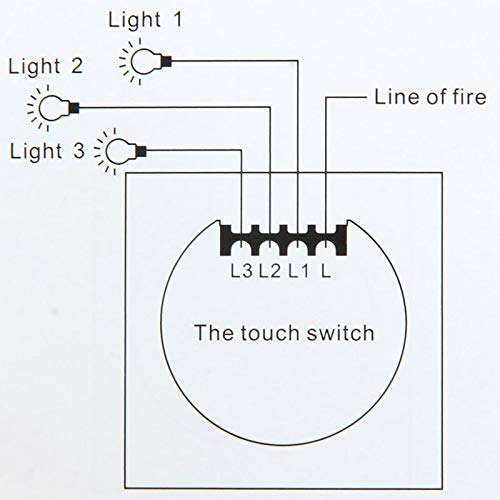Interruptor de luz inteligente de vidrio templado | Interruptor de luz táctil multicolor estándar de la UE 1 2 3 Gang(Ng White 3 Touch)