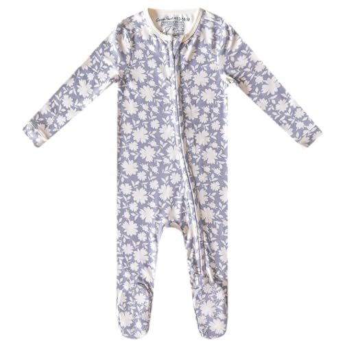 Image of Copper Pearl Zip-Up Footie Baby Pajamas - Soft Newborn Onesies for Boys & Girls, Tag-Free with Two-Way Zipper Baby Sleepers for Newborn - 24 Months, Lacie