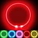 LMLMD LED Collier Chien Lumineux Rechargeable, Clignotant Collier Longueur Ajustable 3 Modes de Flash, pour Petits Moyens Grands Chiens, Rouge