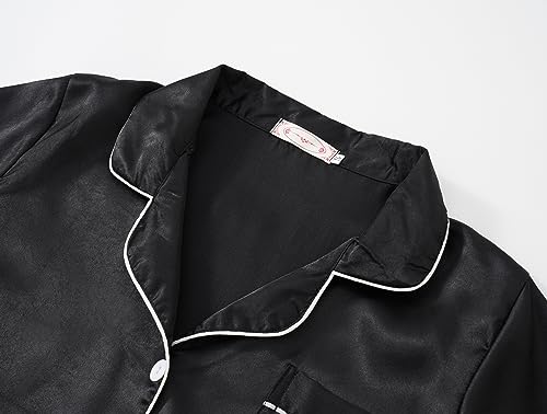 Unisex Girls Boys Kids Pajama Sets Button Down Satin Sleepwear Nighty 3PCS Silky Lounge Sets Nightwear2