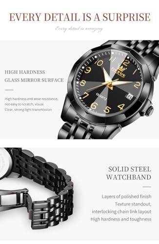 Image of OLEVS Womens Watch Classic Dress Number Female Watches for Ladies Analog Quartz Stainless Steel Waterproof Luminous Day Date Two Tone Easy to Read Wristwatch