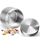 Zinueen 50ml Edelstahl Versiegelungsbox mit Dichtungsring – Kleine Teedose, Pillendose, Mini Kaffeedose, Tragbarer Kanister für Reisen, Büro & Outdoor (L)