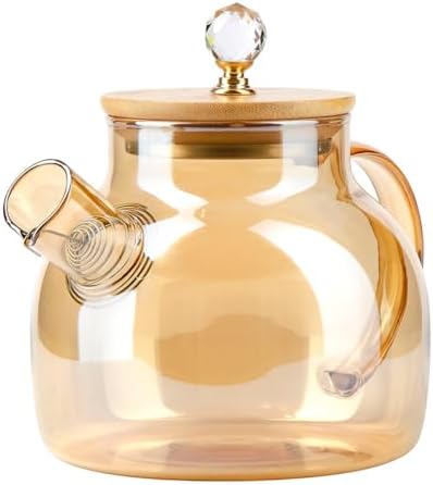 Chaleira de Vidro 1L com Infusor Inox e Tampa de Bambu – Borossil...