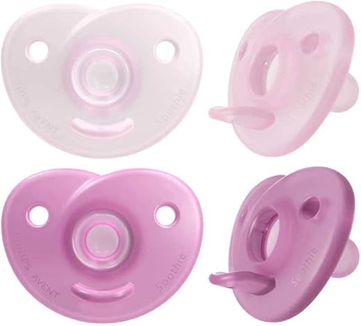 Philips Avent Soothie Heart, diseñado siguiendo los contornos naturales de la cara del bebé, con silicona de uso médico, 2 unidades, SCF099/22