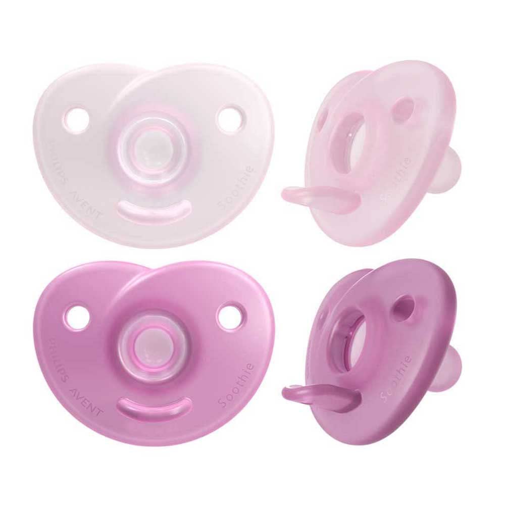 Philips Avent SCF099/22 Pack of 2 Soothers 0-6 Months - Light Pink/Raspberry Pink