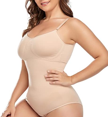 MISS MOLY Shapewear Bodysuit for Women Tummy Control Body Shaper One Piece Skims Bodysuit Slimming Jumpsuits With Buit in Bra