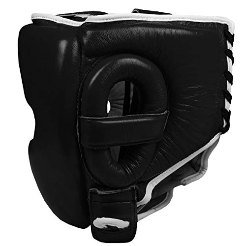 image for Title Boxing Leather Sparring Headgear, Black, Regular