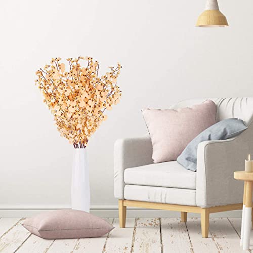 Hantajanss Artificial Orchids Silk Flowers, 8 Pcs Orchids Silk Fake Flowers In Bulk Flowers Artificial For Indoor Outdoor Wedding Home Office Decoration (Champagne) #TOP6