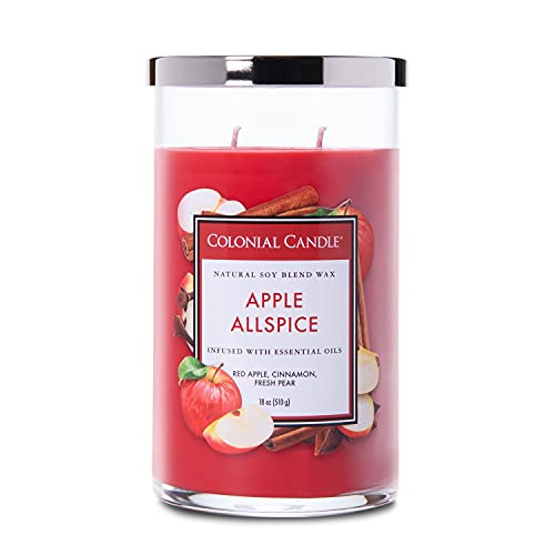 Colonial Candle Duftkerze im Glas | Duftkerze Apfel Zimt | Apple Allspice (538g) | Weihnachtsduftkerze im Glas | Kerze im Glas groß | Kerze mit mehreren Dochten Cover