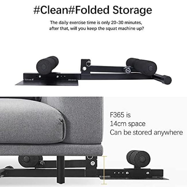 INNOLIFE Sissy Squat Machine Adjustable Height, Protective Foam Thick Steel Fitness Home Gym