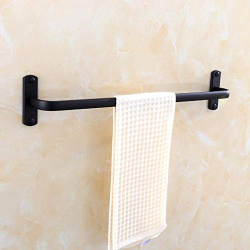 Toallero negro de aluminio de 40cm sin taladro para baño 5