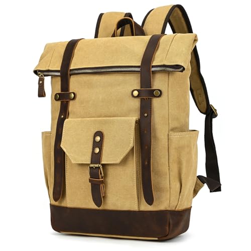 Sac a dos ordinateur voyage en toile vintage pour PC 15.6 pouces homme femme