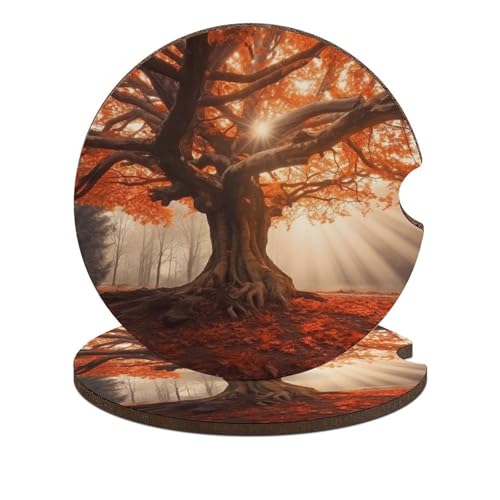 Portavasos para Auto con Estampado de Hojas y Árbol Antiguo miniatura 1
