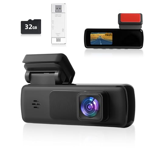 Lensalyx Dash Cam for Cars with 32GB SD Card, 1080P