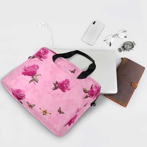 Maletín para laptop 15.6" rosa con asa y correa miniatura 7