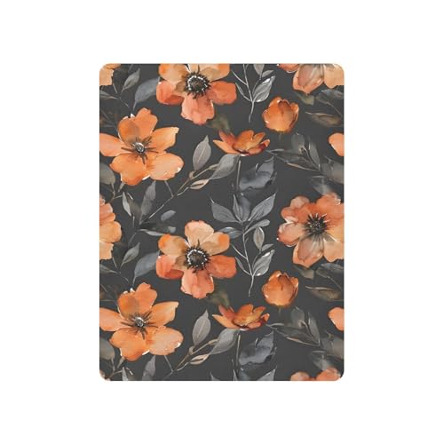 JIPONI Orange Flowers Soft Playard Sheet- Pack & Play Sheets Fitted, Breathable Mattress Cover for Standard Size Play Yard, 39’x27’x5’