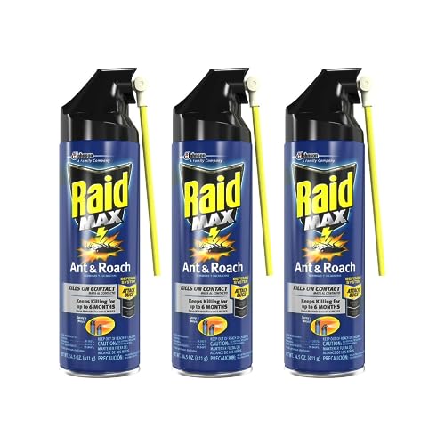 Raid Max Ant and Roach Spray, 14.5 Ounce (Pack of 3)